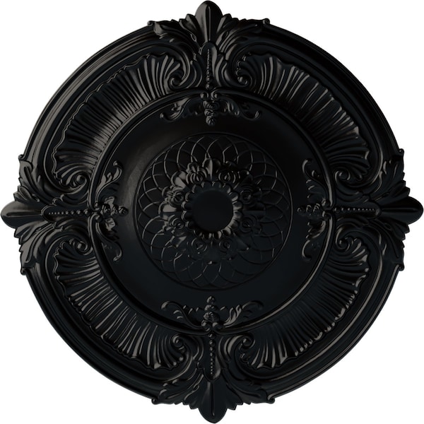 Ekena Millwork Attica Ceiling Medallion (Fits Canopies up to 3 3/4"), Hand-Painted Jet Black, 39 1/2"OD x 2 1/2"P CM39ATBLF - main